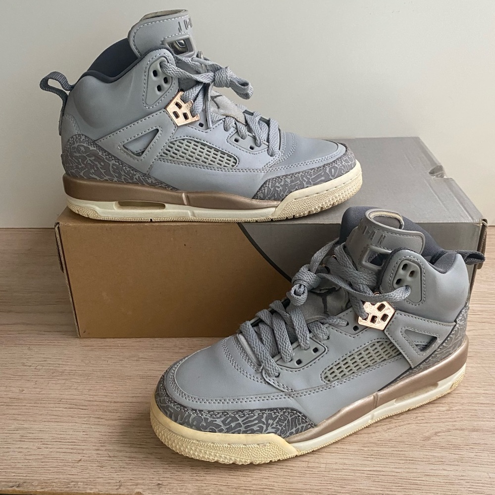 Nike Air Jordan 4 Spizike GG Wolf Grey Dark Bronze GS - Size 4 Y- 5.5 W - Picture 1 of 10